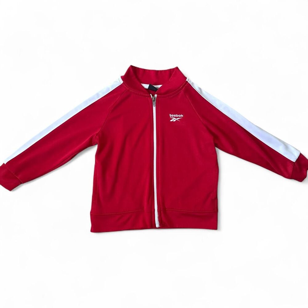 Reebok Boys Size 4T Red & White Full-Zip Track Jacket